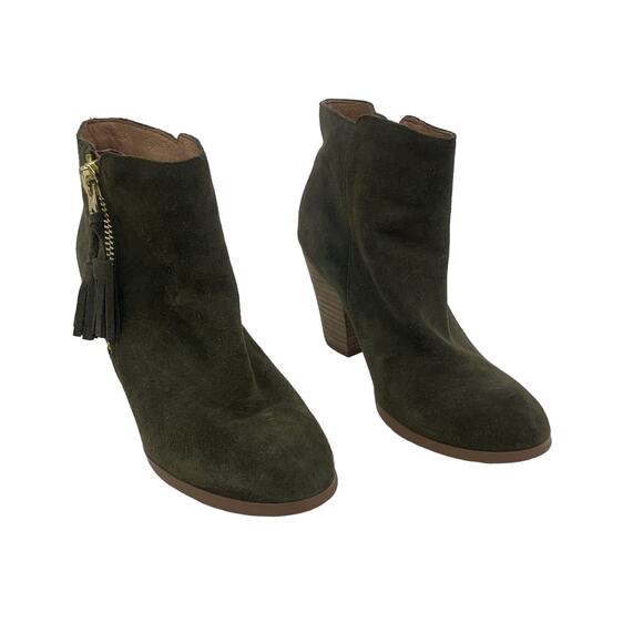 Aldo Gray Suede Leather Fringe Tassel Chelsea Boots Women's Size 7.5 Preowned - Picture 1 of 7